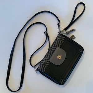 Spartina 449 Multi Phone Crossbody Black & Gray Purse